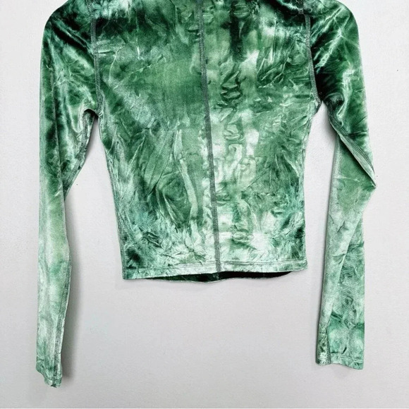 Aritzia Wilfred Free Womens Small Long Sleeve Burnt Velvet Green Tie Dye - Picture 12 of 13